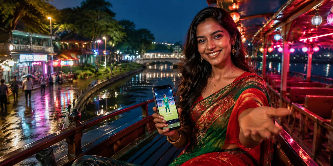 গাজীপুরে নিয়ন আলোয় টস প্রেডিকশন অডস দেখছেন একজন ব্যবহারকারী